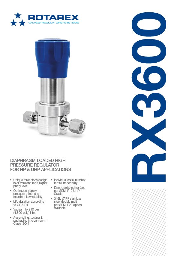 RX3600 UHP Pressure Regulator
